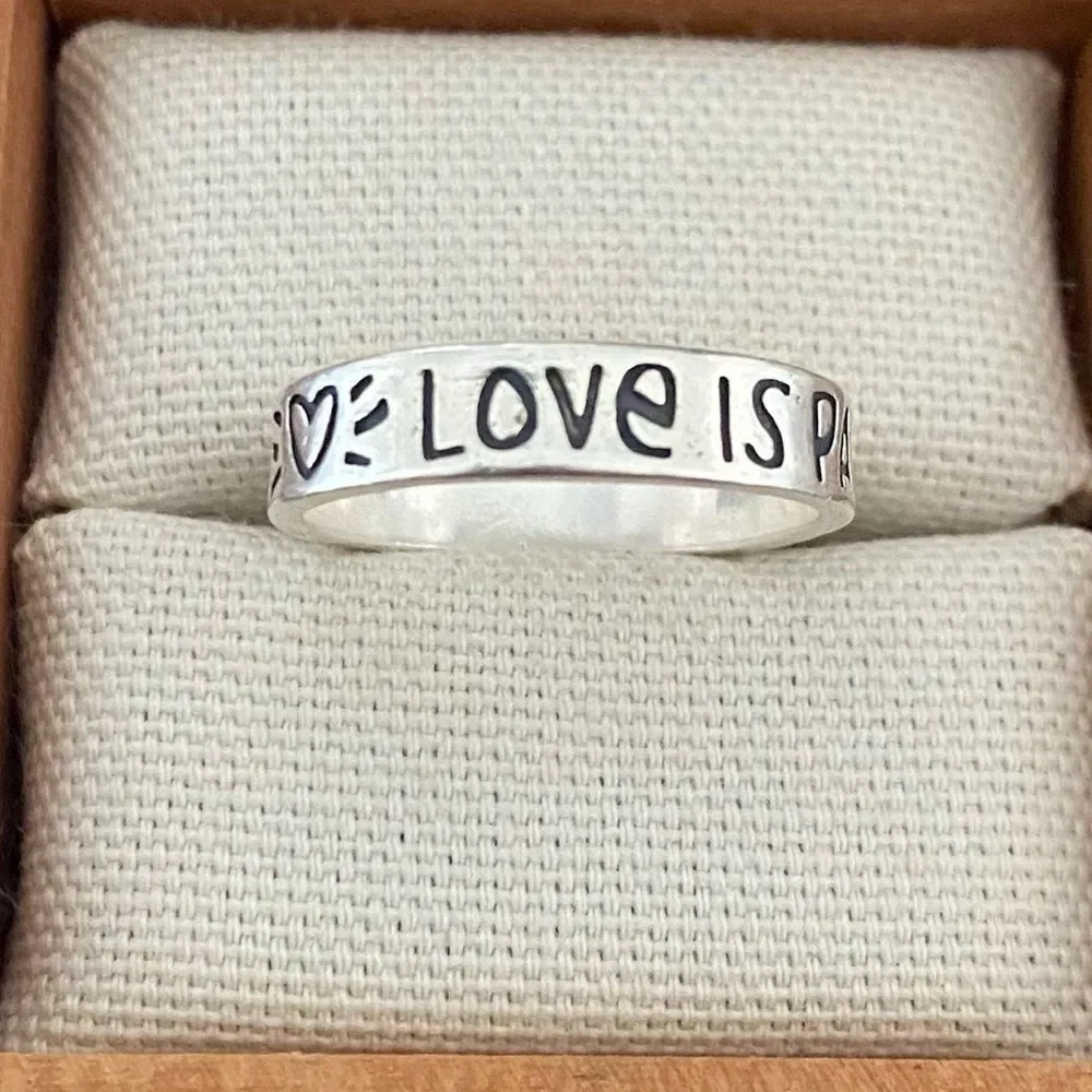 James Avery Retired “Love Is Patient, Love Is Kind” Ring